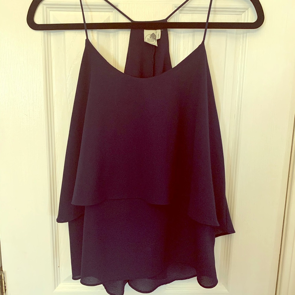 Paper Crane Top - Navy Blue